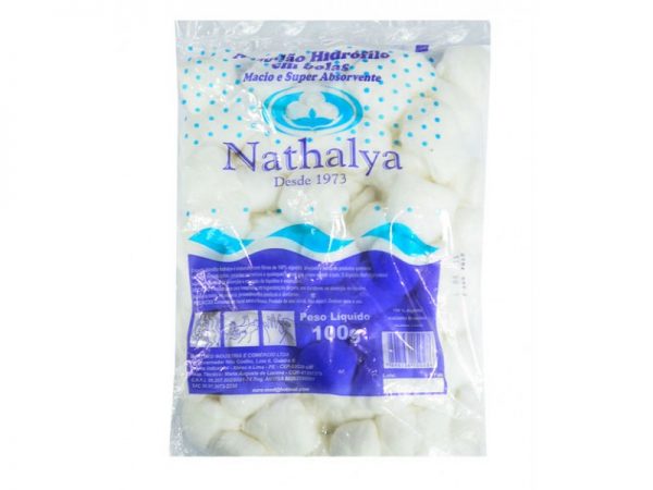 Algodão Hidrófilo 100g em bolas super absorvente Nathalya 1