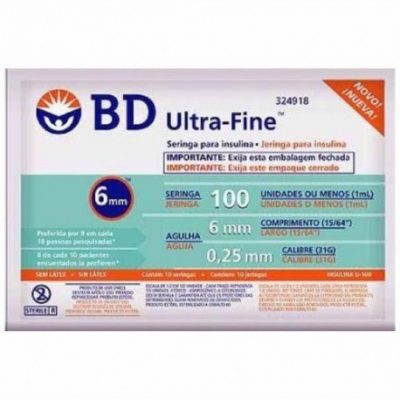Seringa para Insulina Ultra fine 6mm