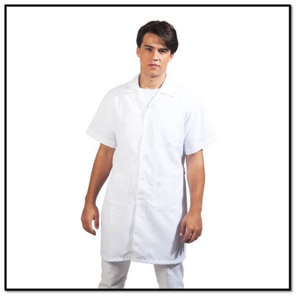 jaleco masculino manga curta