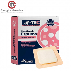 Curativo de Espuma Absorvente c/ Bordas de Silicone M-TEC – 10X10 Missner